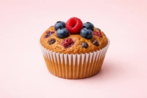 Muffin de Frambuesa y Arándano con Chocolate